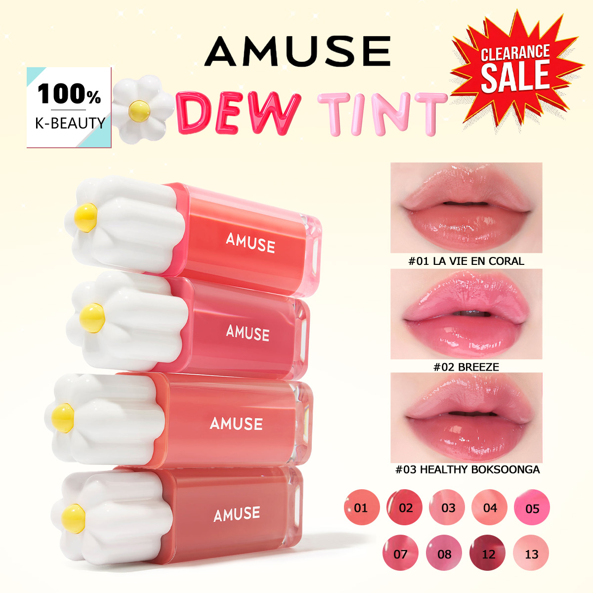 Lip Tint Korean - [Oferta de Liquidación] AMUSE DEW TINT,