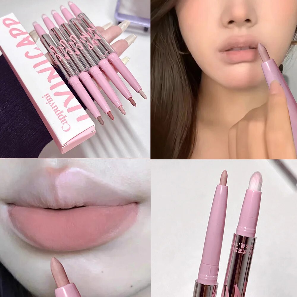 Lip Tint Korean - Delineador de labios desnudo con pincel